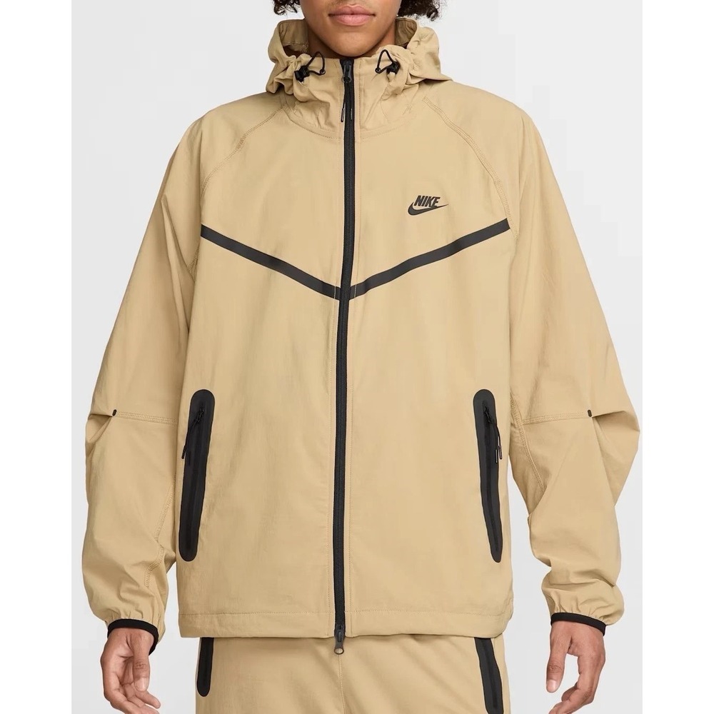Nike Windrunner Jacket Mens Size Medium M Beige Hooded Full Zip NEW‎